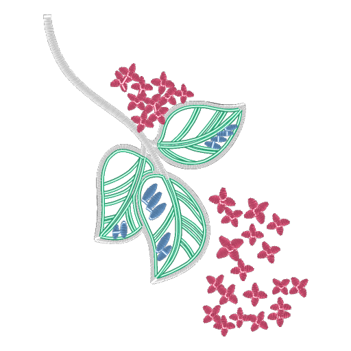 叶蔓繁花绣图