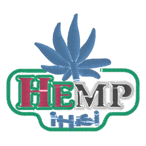 蓝大麻叶Hemp刺绣图