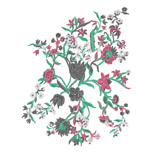 繁花盛景刺绣图