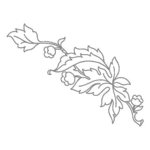 藤蔓花朵刺绣图