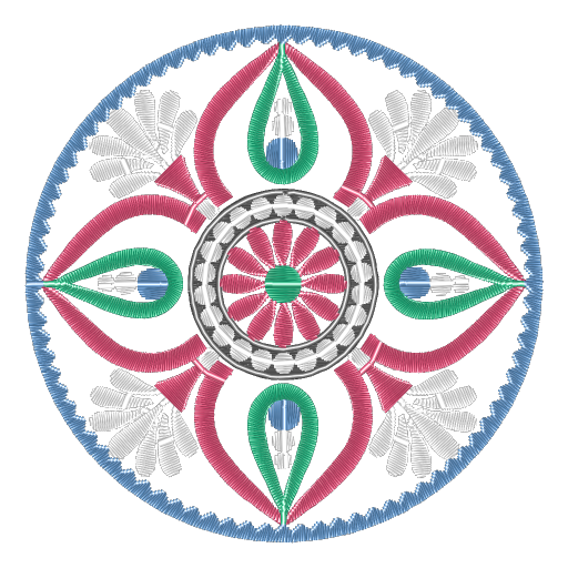 四瓣花刺绣图