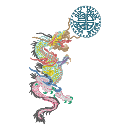 多彩绣龙戏宝珠