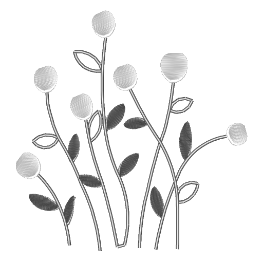 黑白花卉刺绣