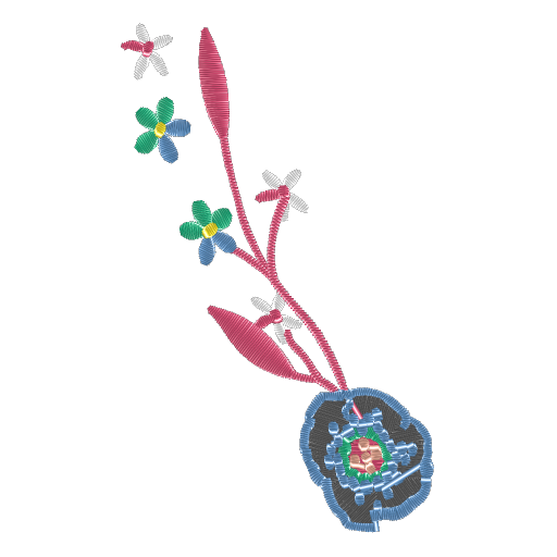 多彩小花刺绣图